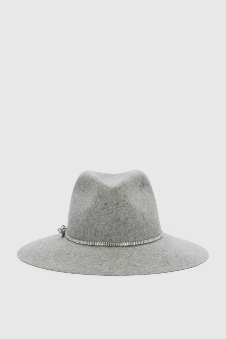 Hat with stone strap