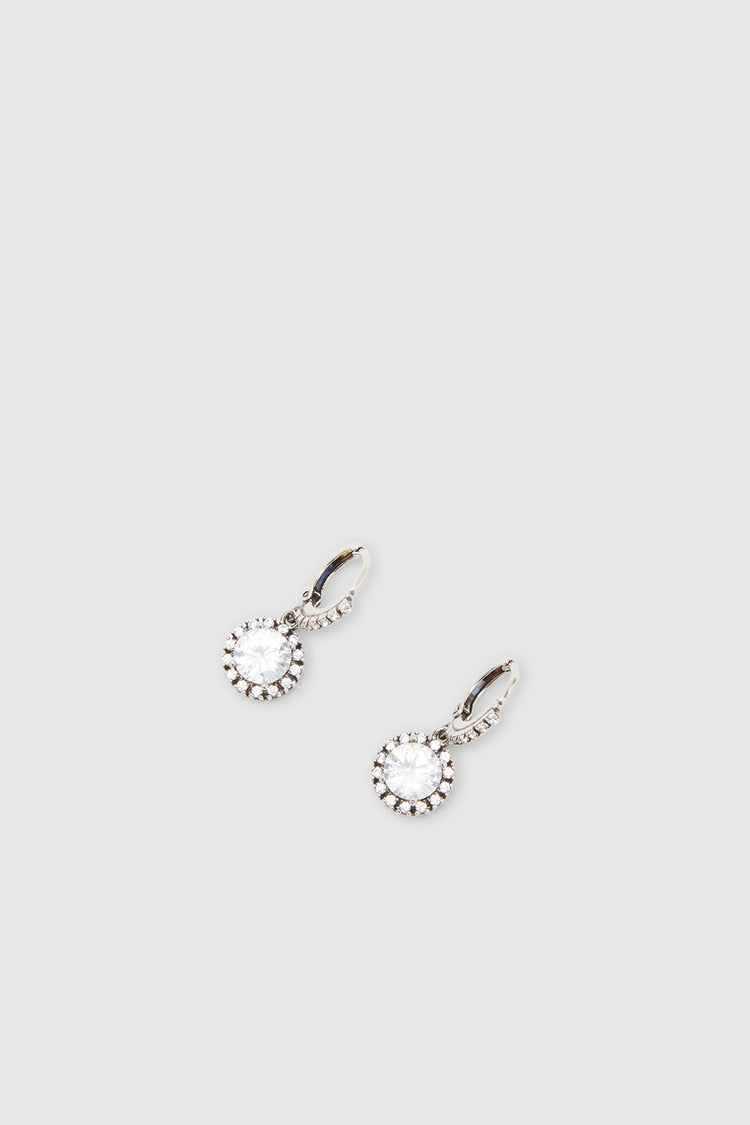 Earrings with round pendant