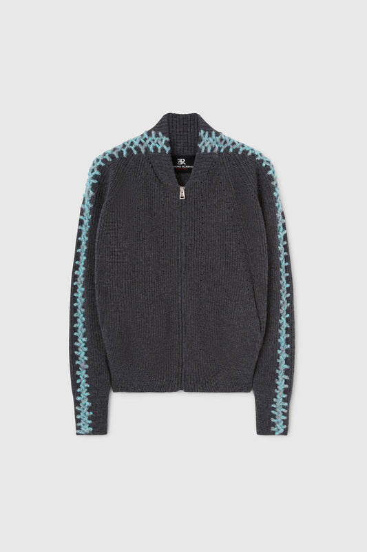 Pure cashmere bomber jacket with handmade Scervino stitch