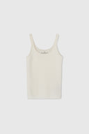 White pure cashmere tank top