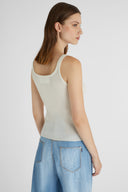 White pure cashmere tank top