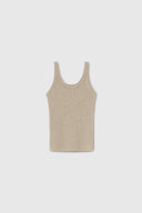 Taupe pure cashmere tank top