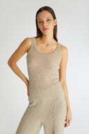 Taupe pure cashmere tank top