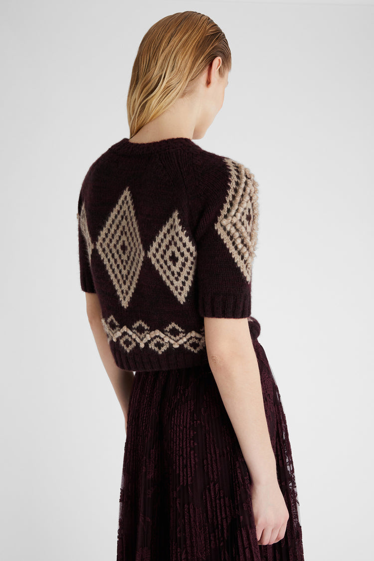 Pure cashmere jumper with handmade embroidery