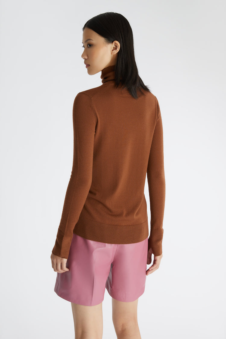 Maglia in pura lana merino con pizzo