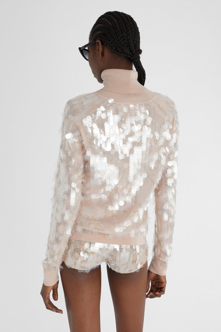 Maglia in pura lana merino con paillettes