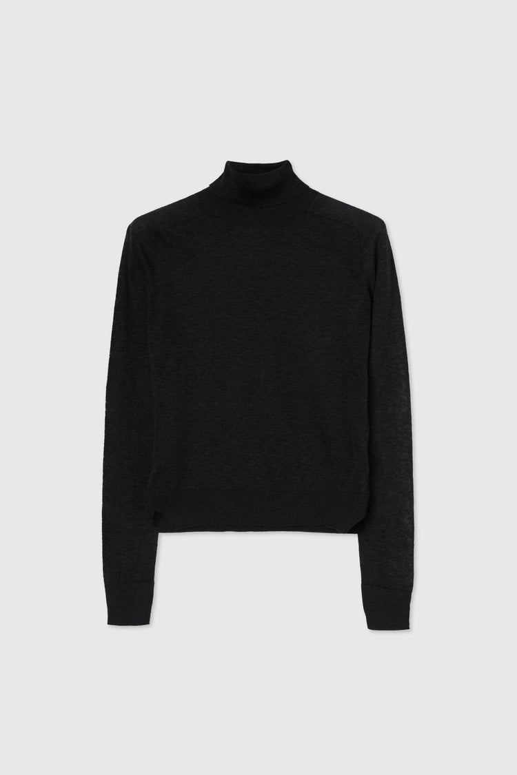 Pull col montant en coton