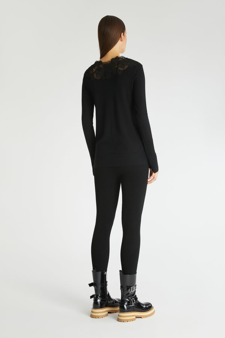 Leggings in maglia con costine