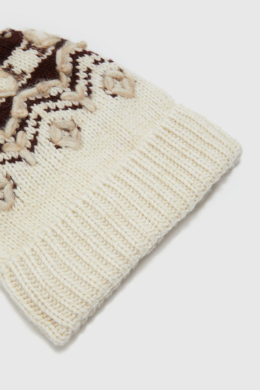 Pure cashmere hat with handmade embroidery