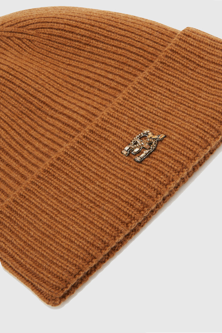 Pure cashmere hat with logo