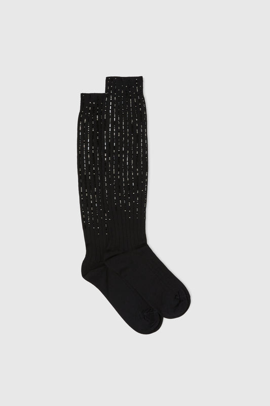 High socks with micro-crystals