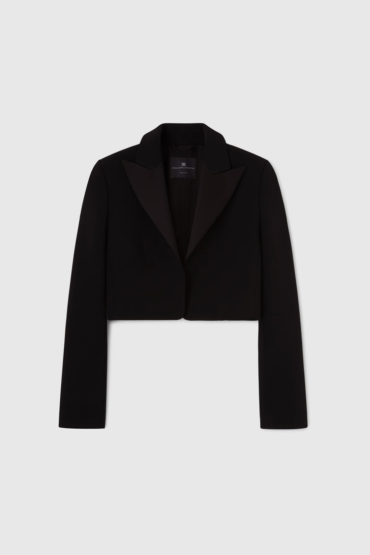 Cropped interlock jacket