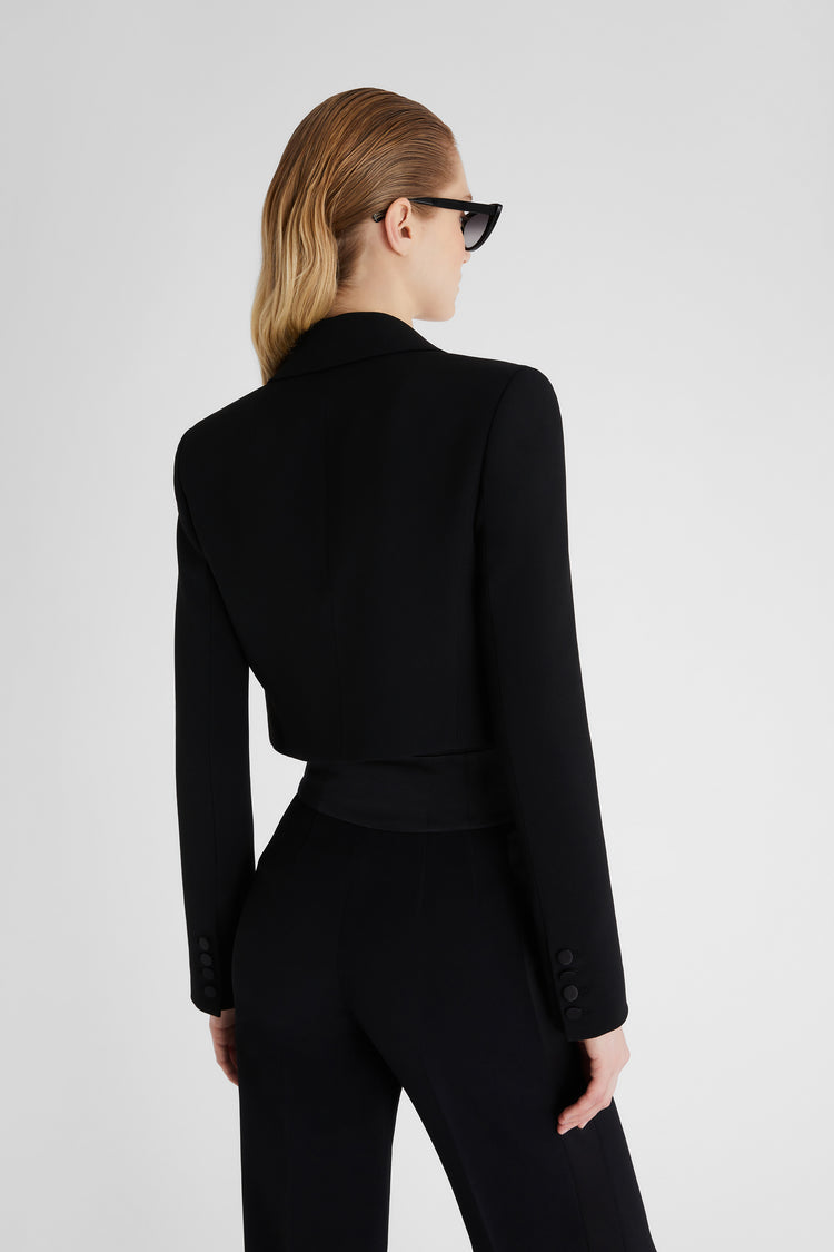 Cropped interlock jacket