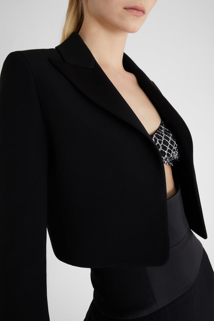 Cropped interlock jacket