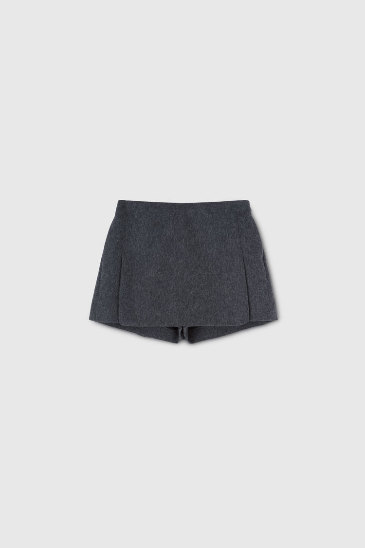 Wool mini skirt-shorts