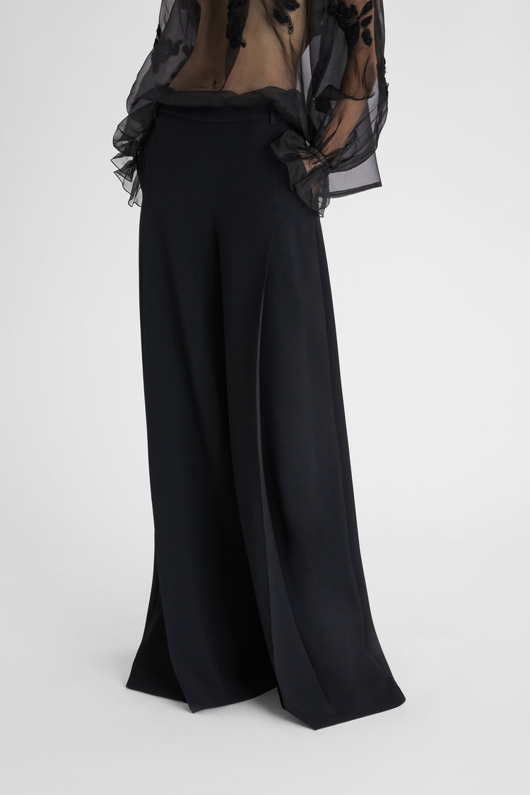 Interlock palazzo trousers