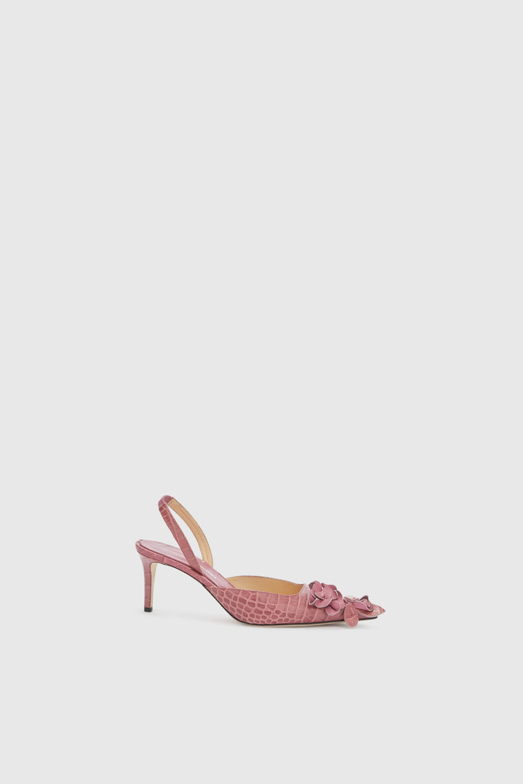 Slingback in vitello stampa coccodrillo