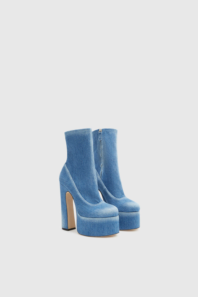 Denim ankle boot