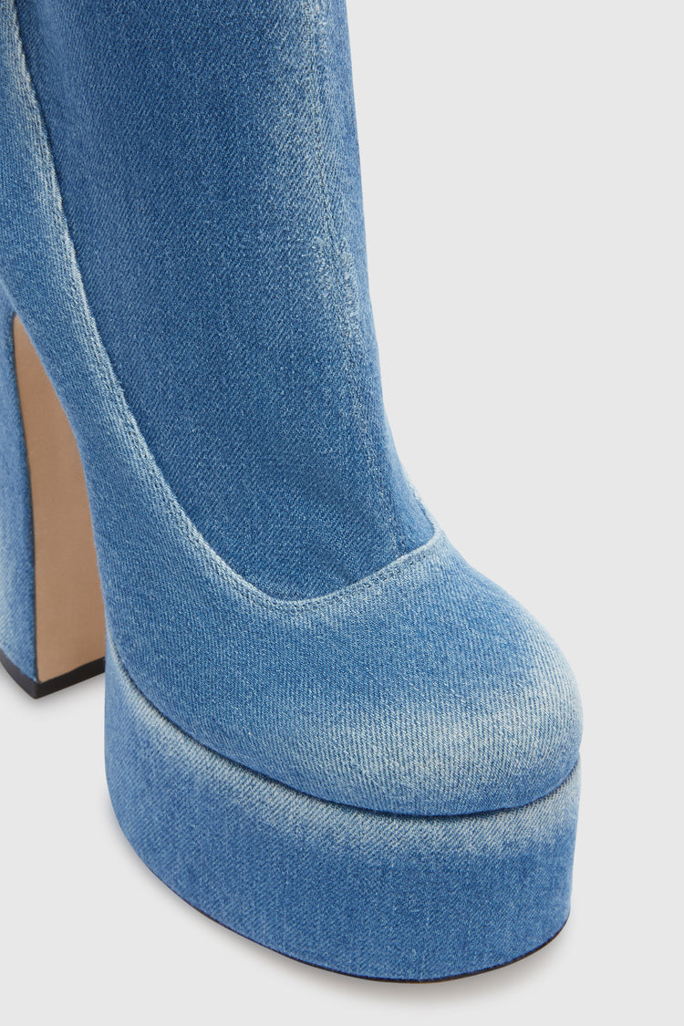 Denim ankle boot