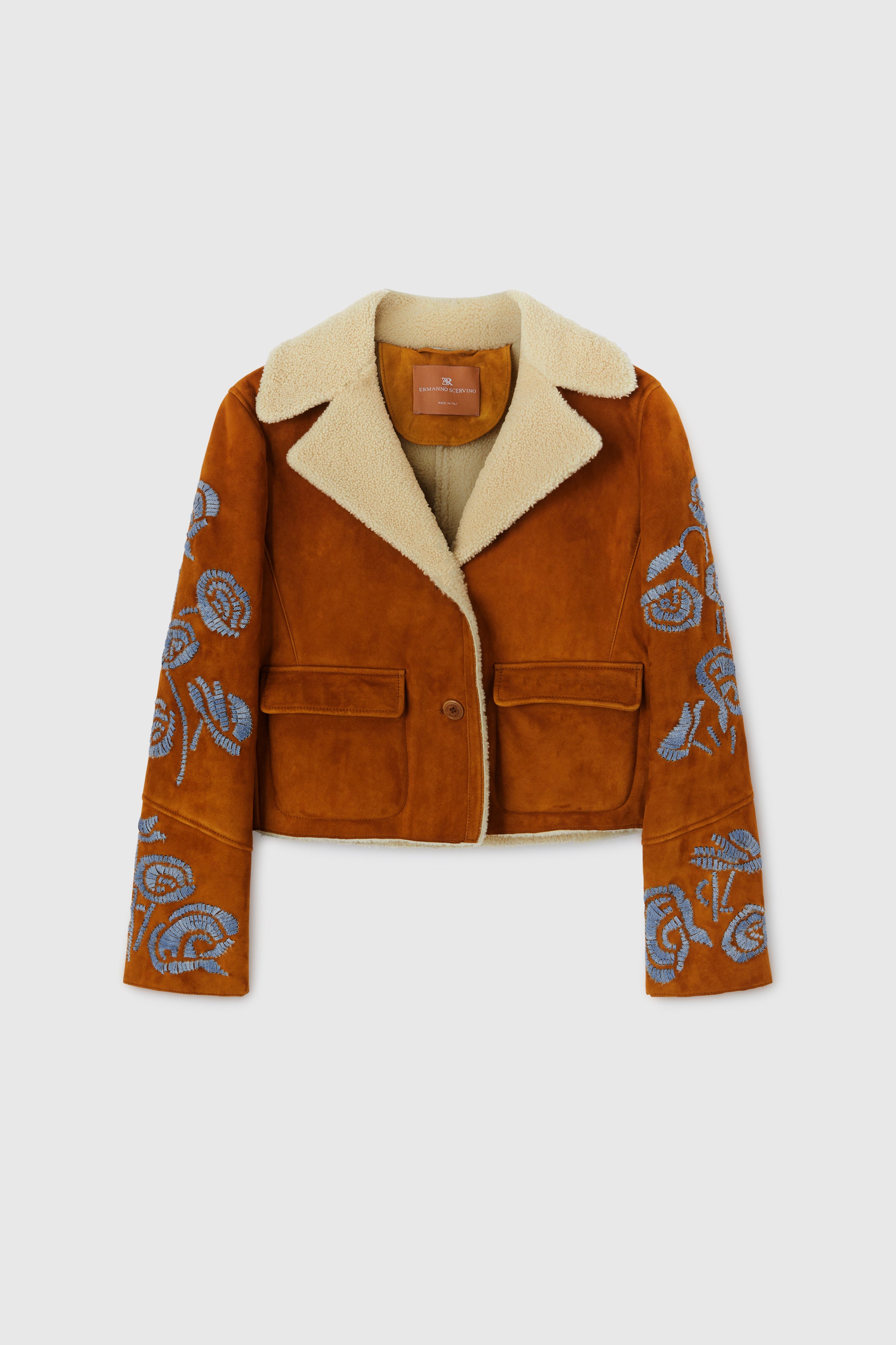 Buy Ermanno Scervino Single-breasted leather jacket with