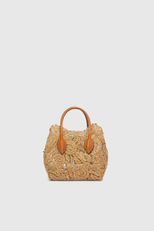 Mini Margot in natural rafia lace