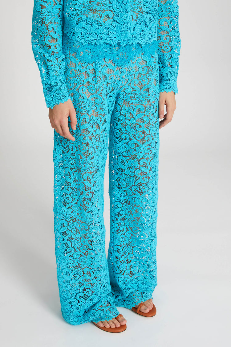 Soft macramé lace trousers