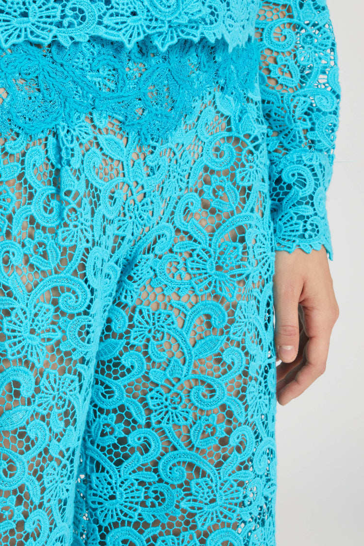 Soft macramé lace trousers