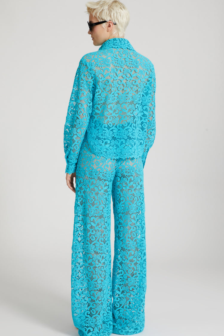 Soft macramé lace trousers