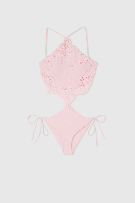 Trikini with chantilly lace
