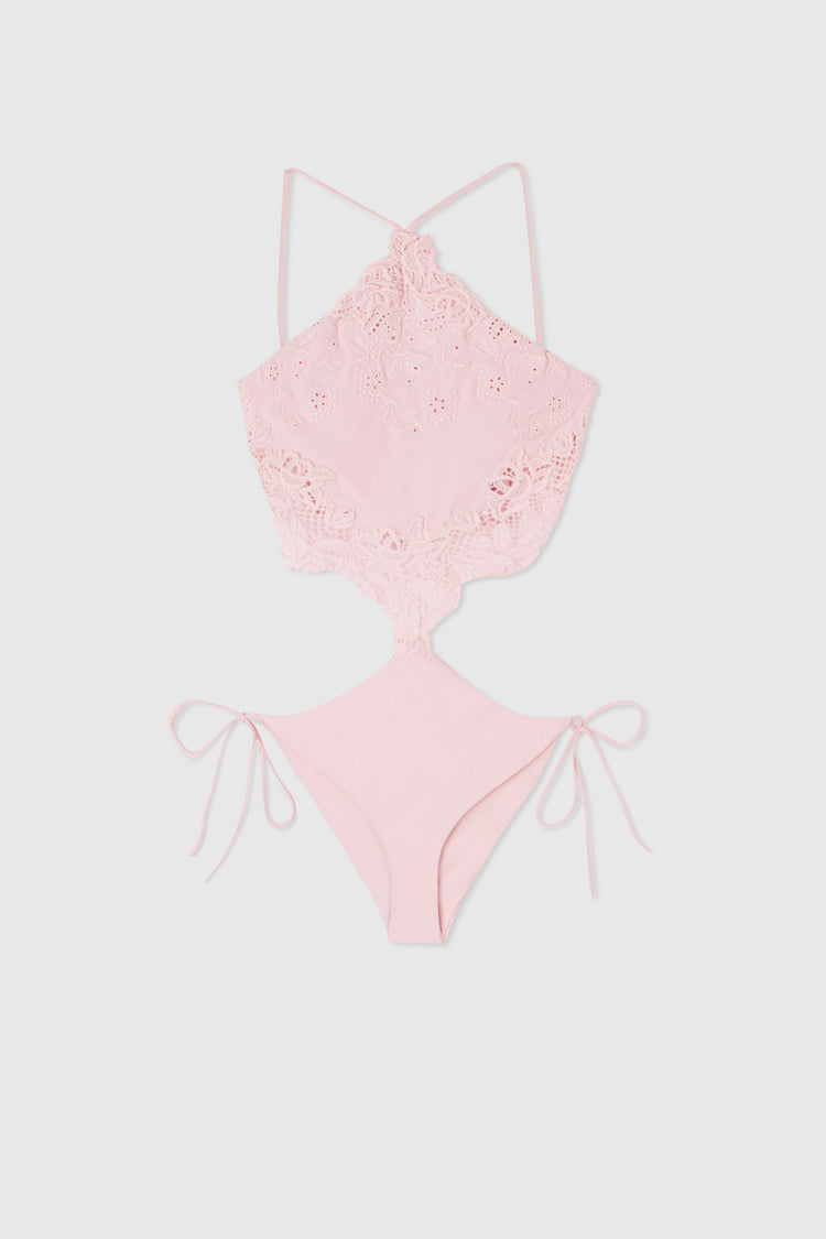 Trikini with chantilly lace