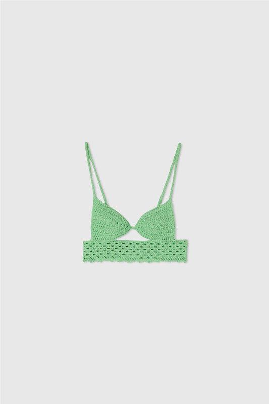 Pure cotton crochet bra