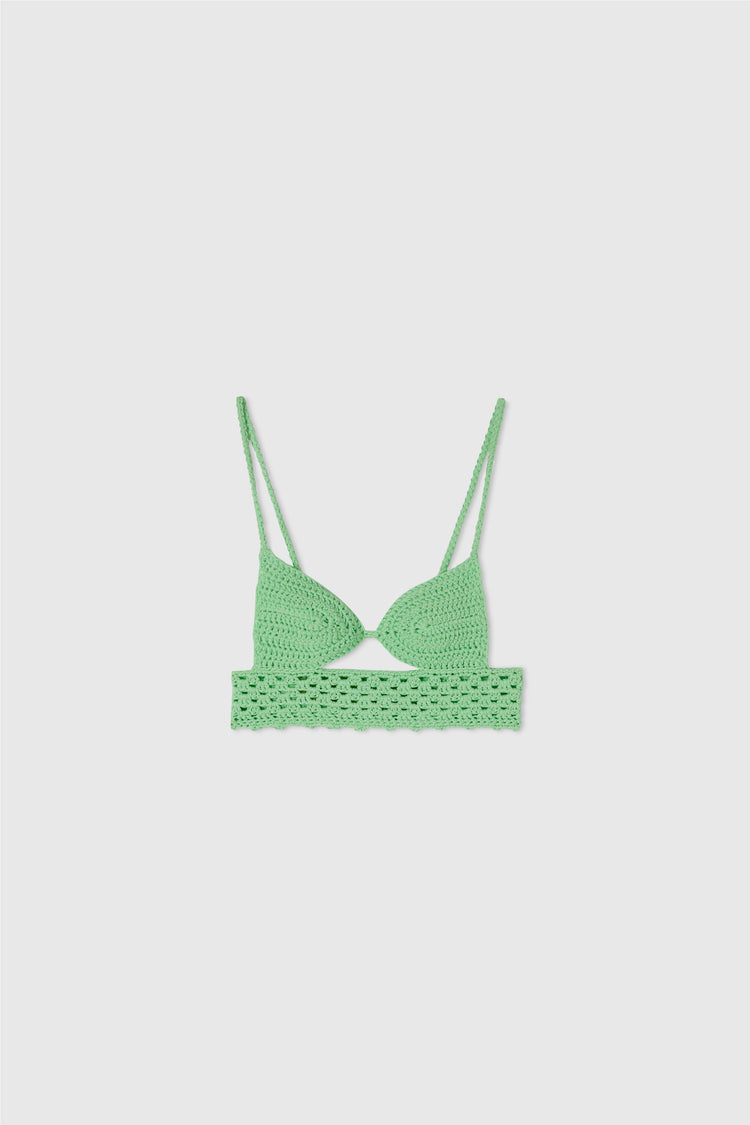 Pure cotton crochet bra