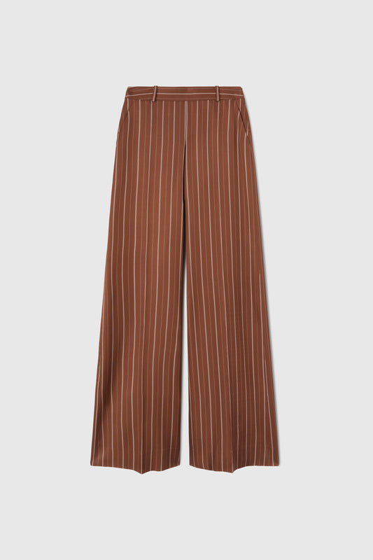 Palazzo trousers with pinstripe print