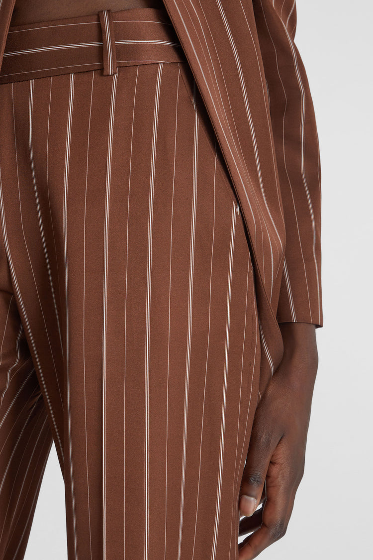 Palazzo trousers with pinstripe print