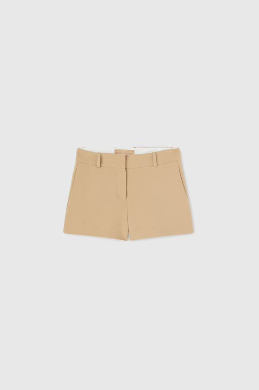 Viscose blend shorts with welt pockets