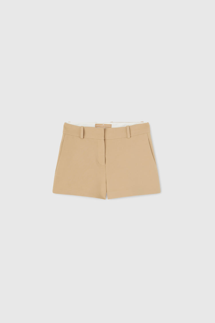 Viscose blend shorts with welt pockets