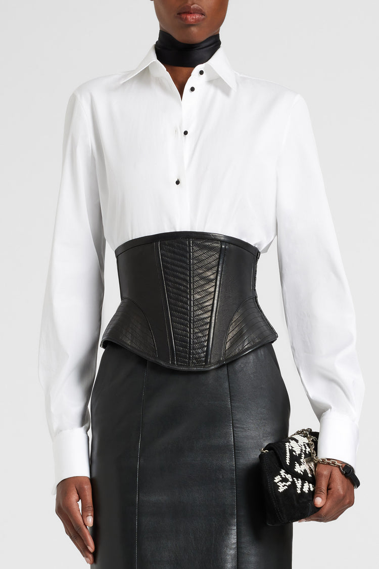 Camicia body in puro cotone
