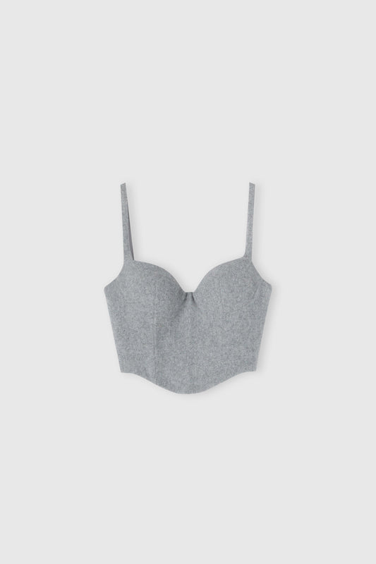 Wool blend bustier top