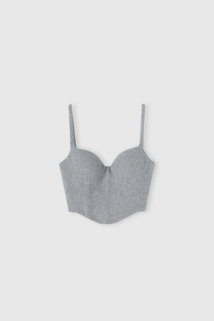 Wool blend bustier top