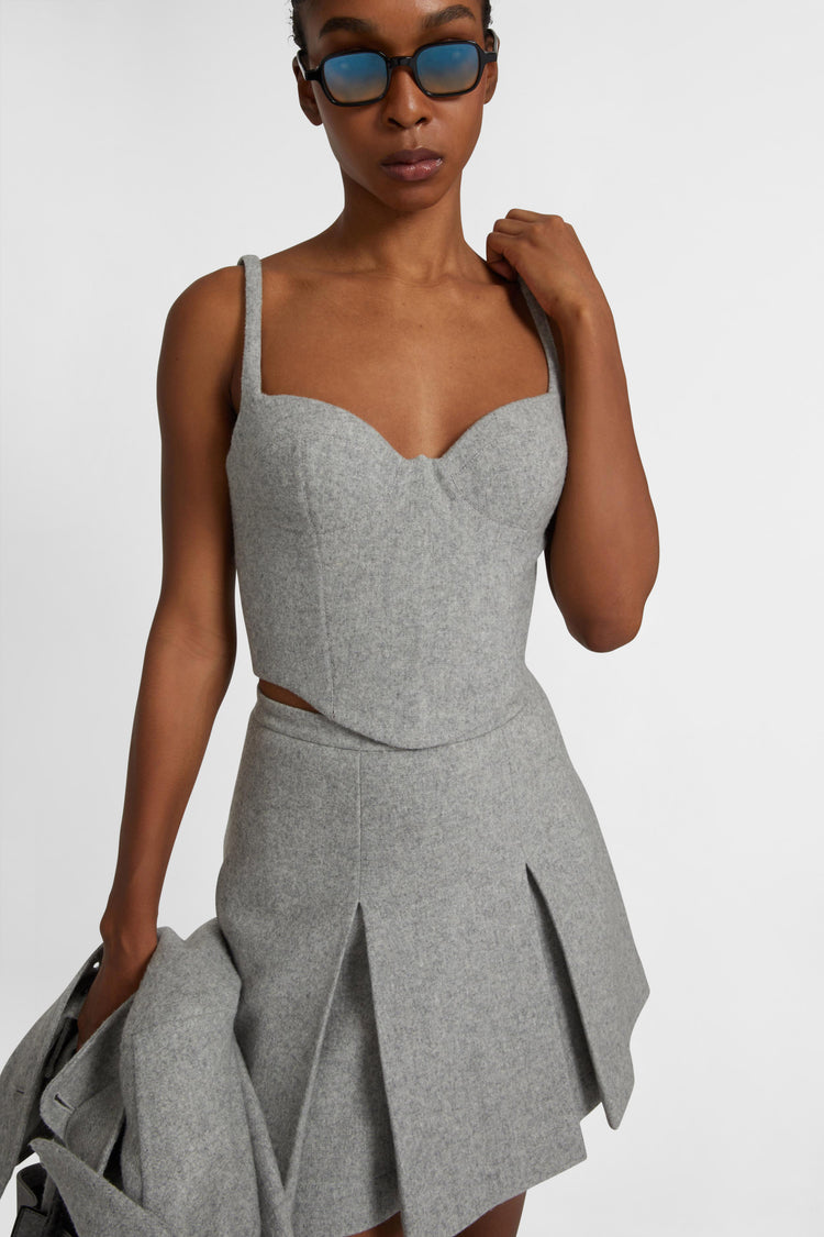 Wool blend bustier top