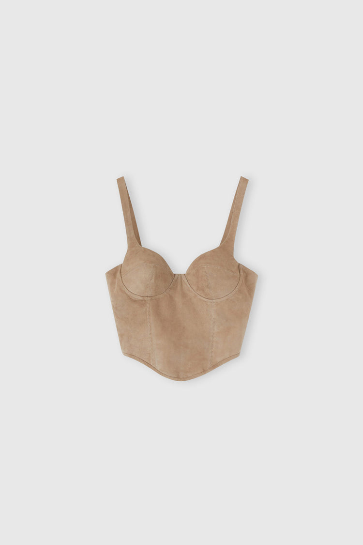 Suede bustier top