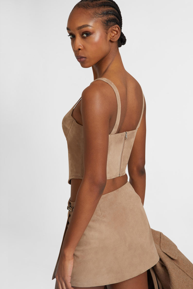 Suede bustier top