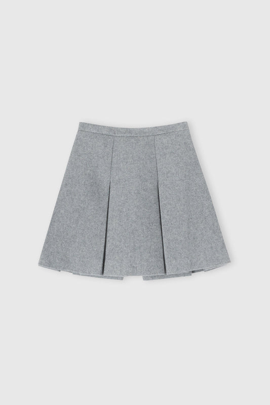 Wool blend mini skirt with pleats