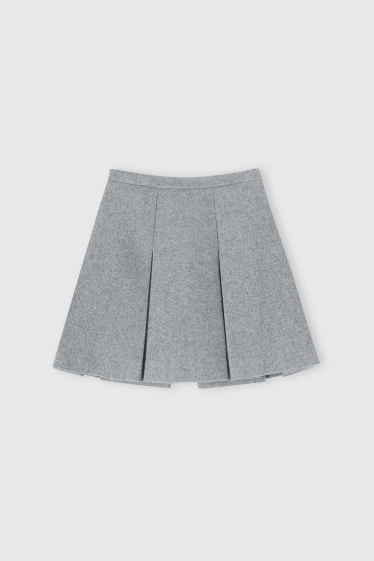 Wool blend mini skirt with pleats