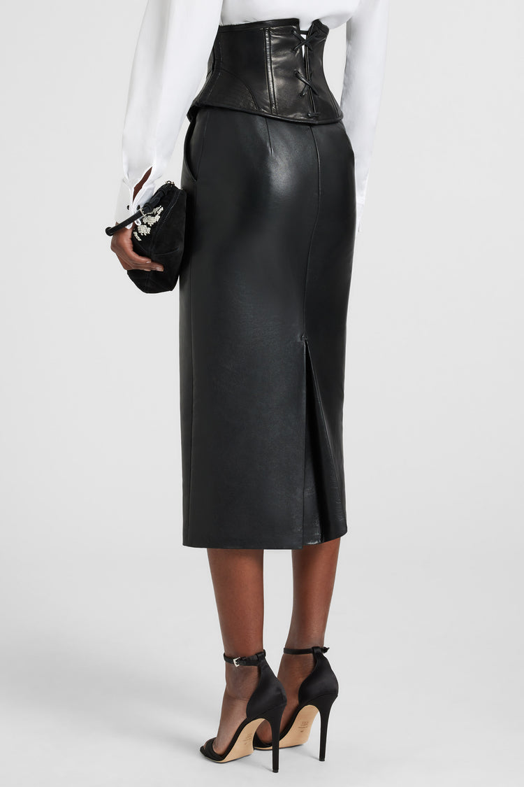 Leather sheath skirt
