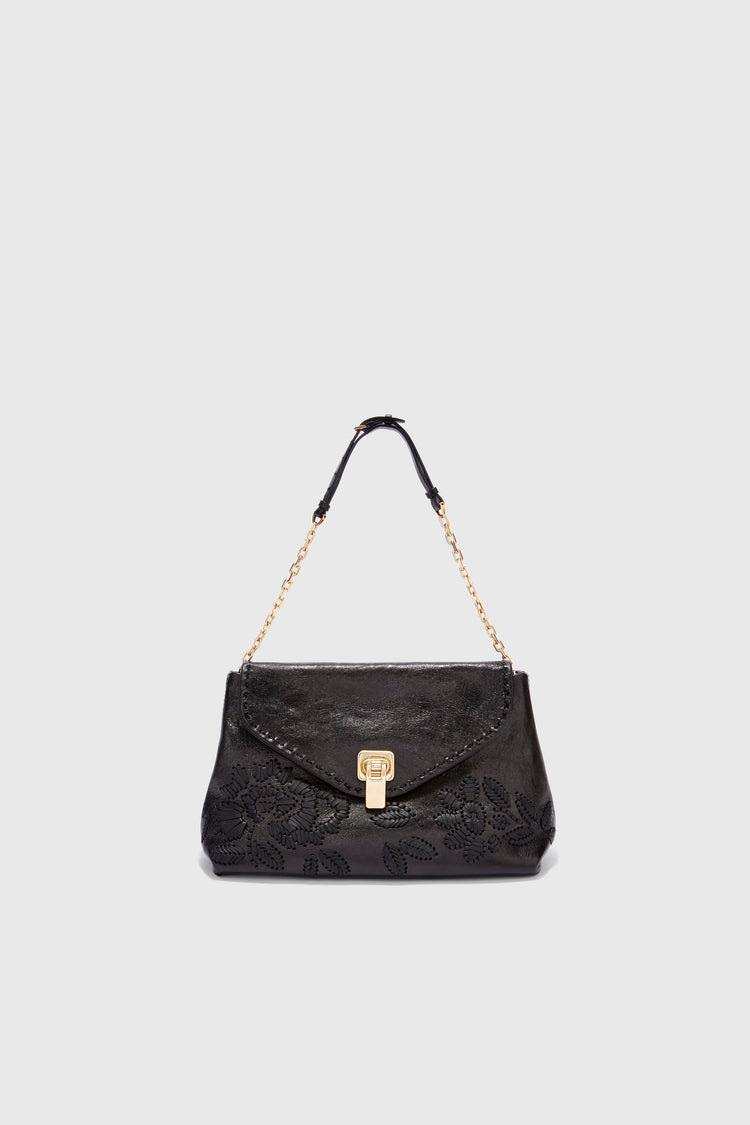 New Joy in embroidered black nappa