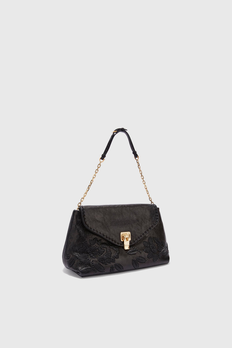 New Joy in embroidered black nappa