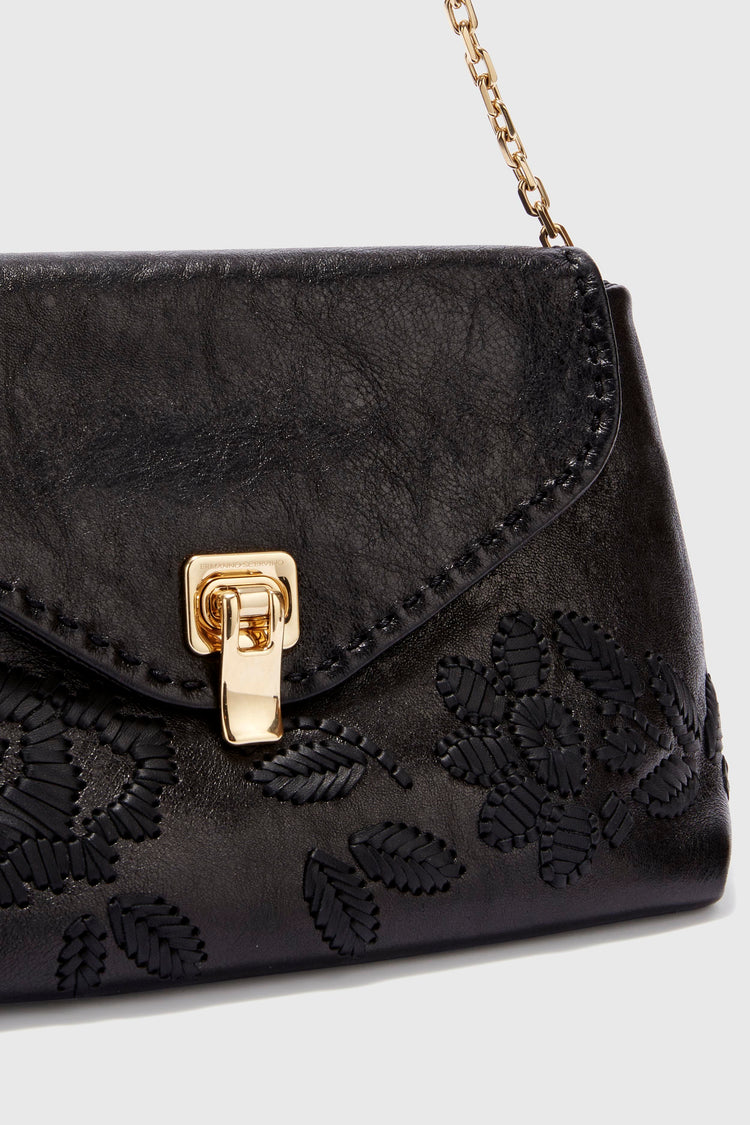 New Joy in embroidered black nappa