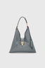Dark grey smooth calfskin hobo bag