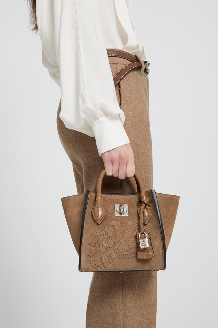 Mini Maggie with leather embroidery